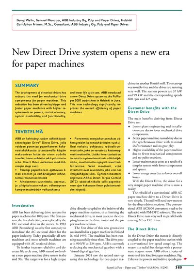 ABB Direct Drive Product Leaflet - cover page