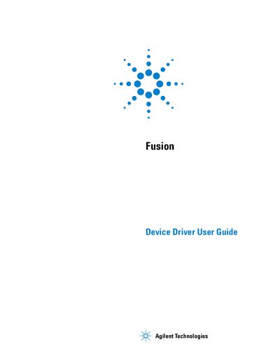 Agilent Fusion Device Driver User Guide - cover page