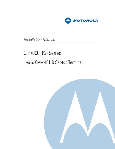 Motorola QIP7000 (P2) Series Hybrid QAM/IP HD Set-top Terminal Installation Manual - cover page