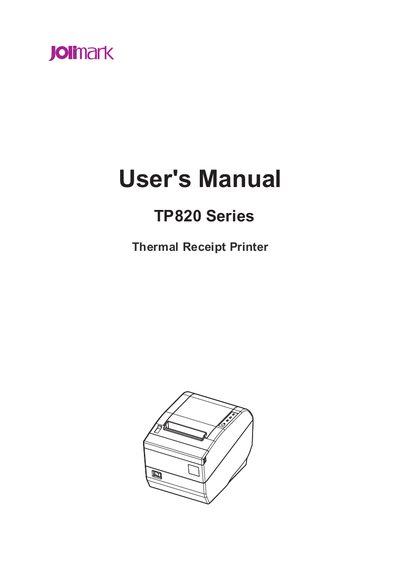 Jolimark TP820 Thermal Receipt Printer User Manual - cover page