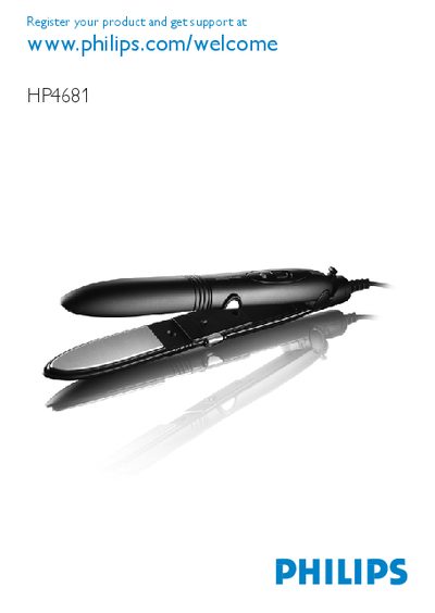 Philips HP4681 Hair Straightener User Manual - cover page