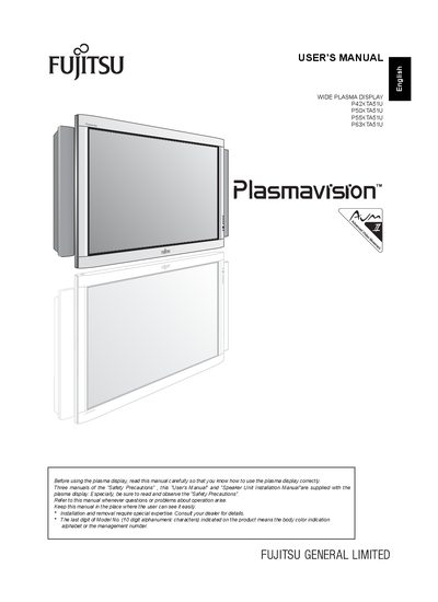 FUJITSU P42XTA51U User Manual - cover page