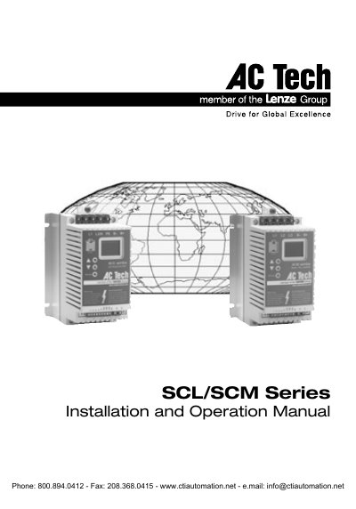 AC Tech SCL/SCM Series Installation and Operation Manual - cover page