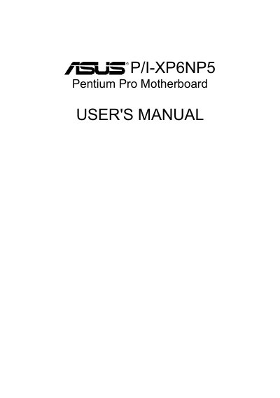 ASUS P/I-XP6NP5 User Manual - cover page