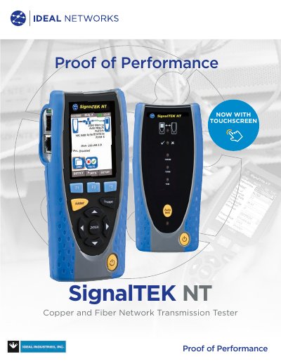 IDEAL SignalTEK NT Network Transmission Tester Product Leaflet - cover page