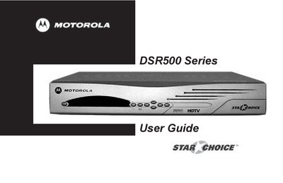 Motorola DSR500 Series User Guide - cover page