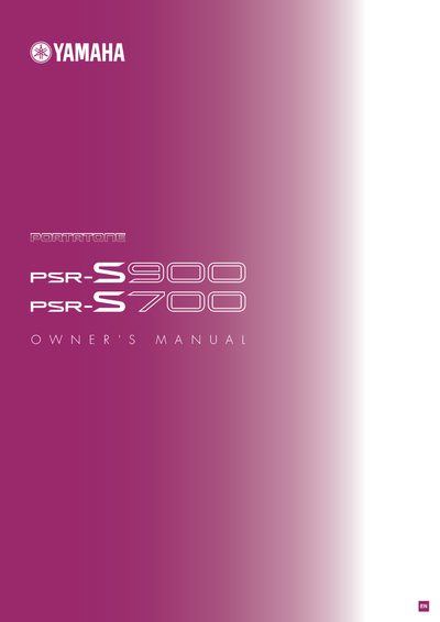 Yamaha PSR‑S900/700 User Manual - cover page