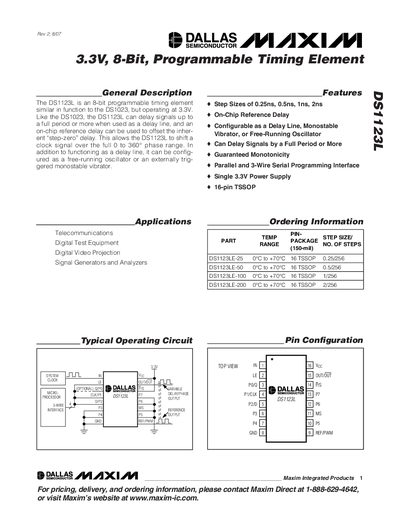 Maxim DS1123L Datasheet