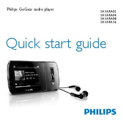 Philips GoGear Aria SA1ARA02/SA1ARA04/SA1ARA08/SA1ARA16 Quick Start Guide - cover page