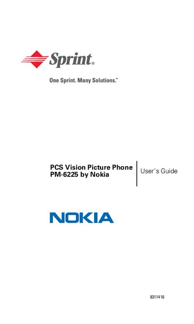 Nokia PM-6225 Picture Phone User Guide - cover page