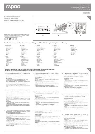 Rapoo E9100M Wireless Keyboard Quick Start Guide - cover page