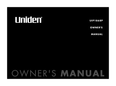Uniden UIP1868P VoIP Telephone Owner's Manual - cover page