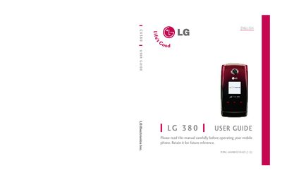 LG 380 User Guide - cover page