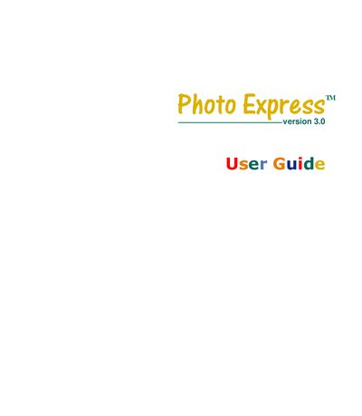 Ulead Photo Express 3.0 User Guide
