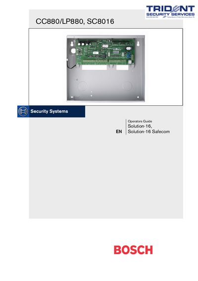 Bosch CC880/LP880 SC8016 Operators Guide