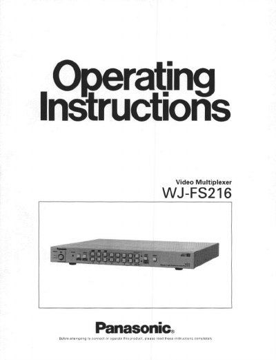 Panasonic WJ-FS216 Video Multiplexer Operating Instructions - cover page