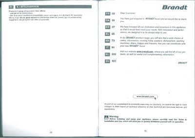 Brandt SV 6 Kitchen Hood User Manual - cover page