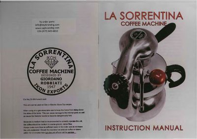La Sorrentina Coffee Machine User Manual - cover page
