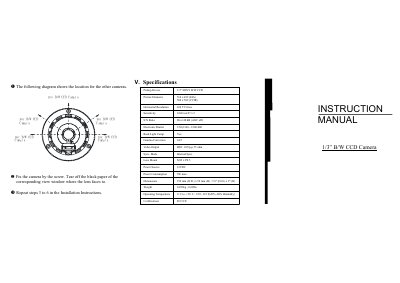 EverFocus ESD100 B/W CCD Camera Installation and Operation Manual - cover page