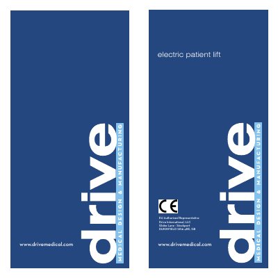 Drive Bariatric Electric Patient Lift User Manual - cover page