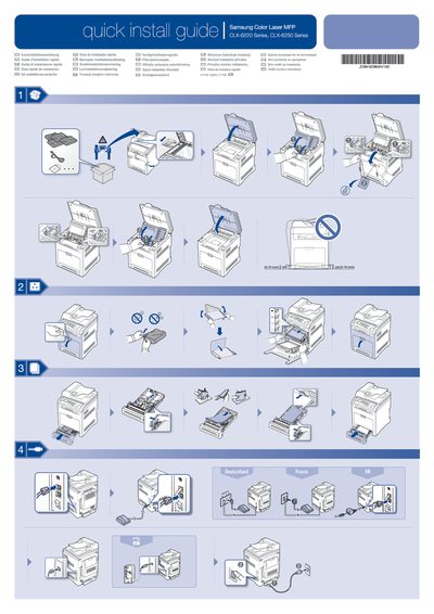 Samsung CLX-6220/CLX-6250 Color Laser MFP Quick Install Guide - cover page