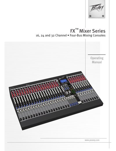 Peavey FX™ Mixer Series Operating Manual - cover page
