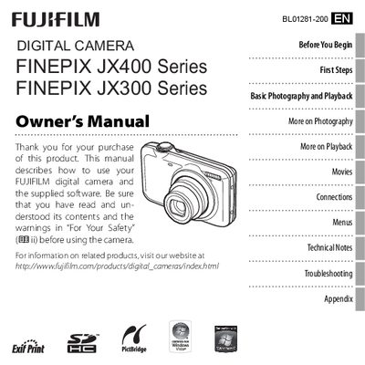 FUJIJX400/JV300 seriesDIGITAL CAMERA owner's manual - cover page