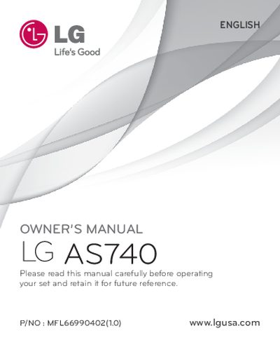 LG AS740 Phone Owner's Manual - cover page