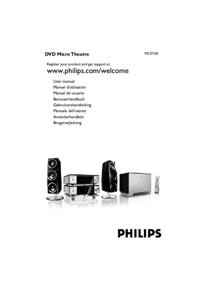 Philips MCD728 DVD Micro Theatre User Manual - cover page