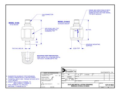 Drv Instruments 3145A/3145AG Accelerometer Installation Guide - cover page