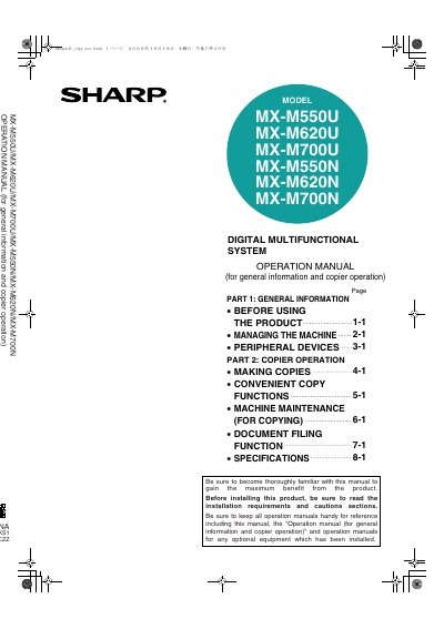 SHARP MX-M550_620_700N user manual