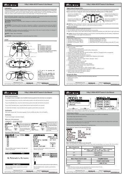 FrSky Taranis X-Lite 2.4GHz ACCST Remote Controller User Manual - cover page