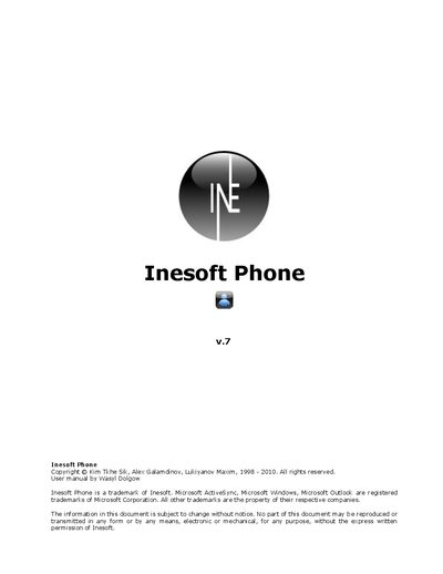 Inesoft Phone v.7 User Manual - cover page