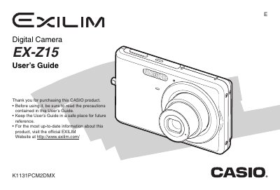 CASIO EX-Z15 Manual - cover page