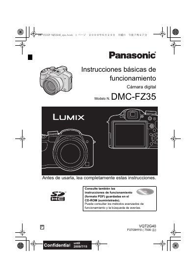Panasonic DMCFZ35-SPA Manual - cover page