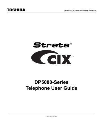 Toshiba DP5000-Series Telephone User Guide - cover page