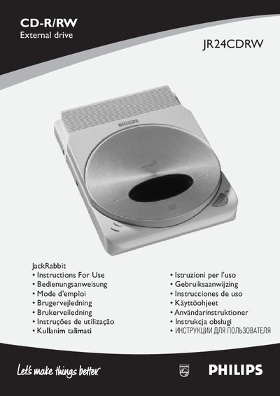 Philips JR24CDRW CD-R/RW External Drive User Manual - cover page