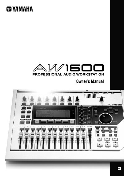 Yamaha AW1600 Professional Audio Workstation Owner's Manual - cover page