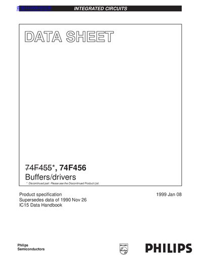Philips 74F456 Octal Buffer/Driver Datasheet - cover page