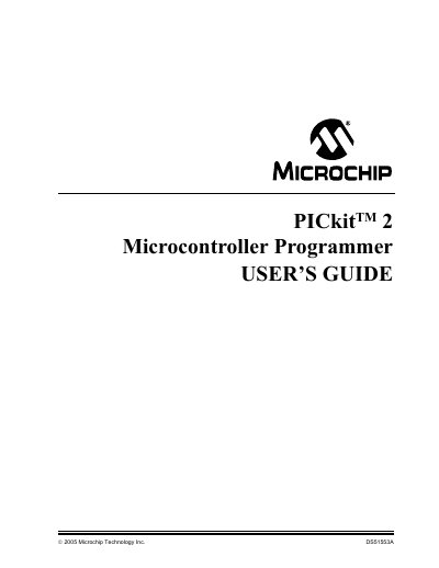 Microchip PICkit 2 Microcontroller Programmer User Guide - cover page