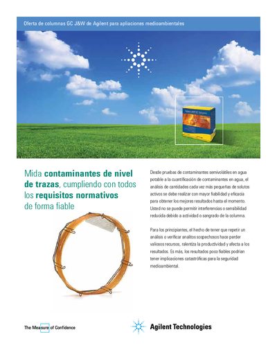 Agilent J&W GC Columns for Environmental Applications Guide - cover page