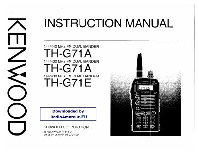 Kenwood TH-G71A User Manual - cover page