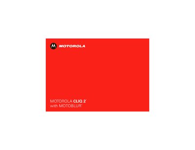 Motorola CLIQ 2 User Manual - cover page