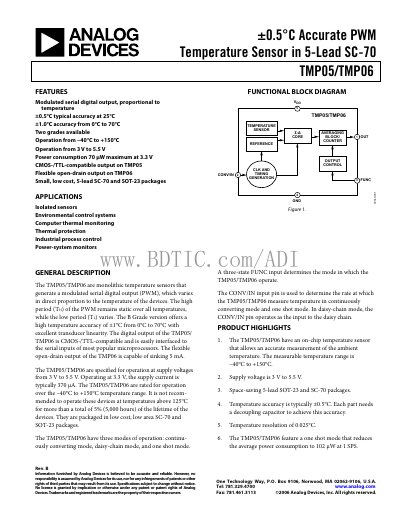 Analog Devices TMP05/TMP06 Temperature Sensor Handbook - cover page