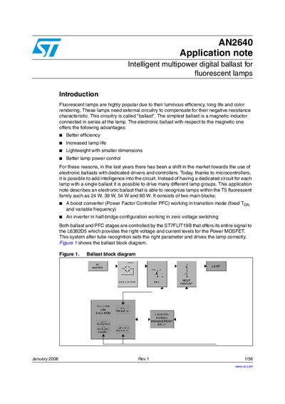 STMicroelectronics AN2640 Application Note - cover page