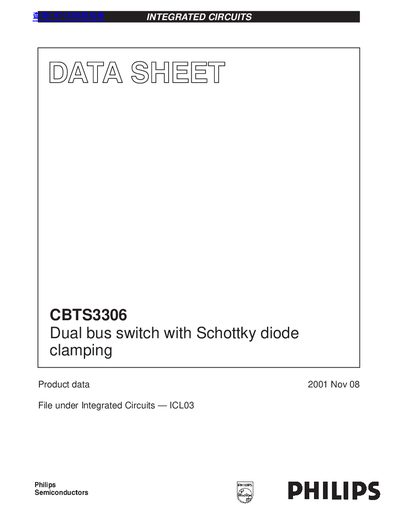 Philips CBTS3306 Dual Bus Switch with Schottky Diode Clamping Datasheet - cover page