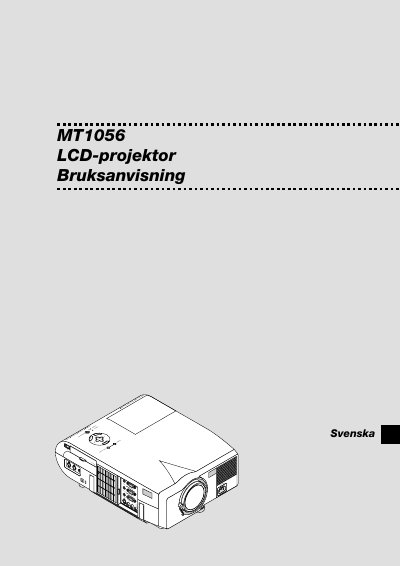 NEC MT1056 LCD Projector User Manual - cover page