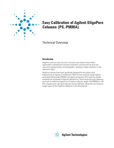 Agilent OligoPore Columns Technical Overview - cover page