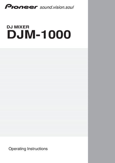 Pioneer DJM-1000 DJ Mixer Operating Instructions