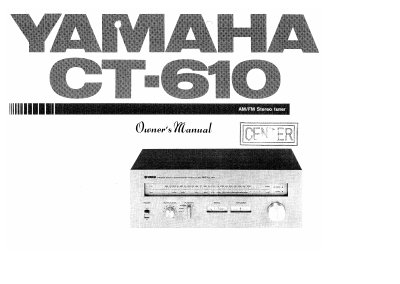 Yamaha CT-610 Stereo Tuner User Manual - cover page